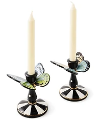 MacKenzie-Childs Butterfly Toile Butterfly Candlesticks, Set of 2