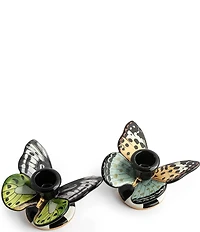 MacKenzie-Childs Butterfly Toile Butterfly Candlesticks, Set of 2