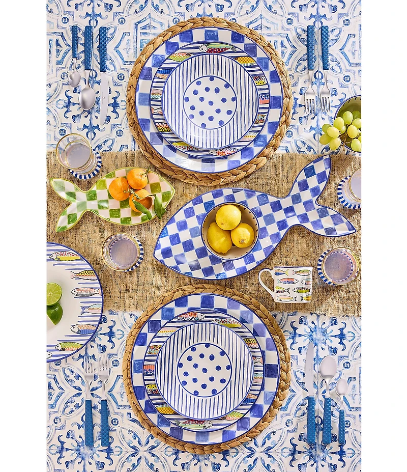 MacKenzie-Childs Check Round Platter, 13.25#double;