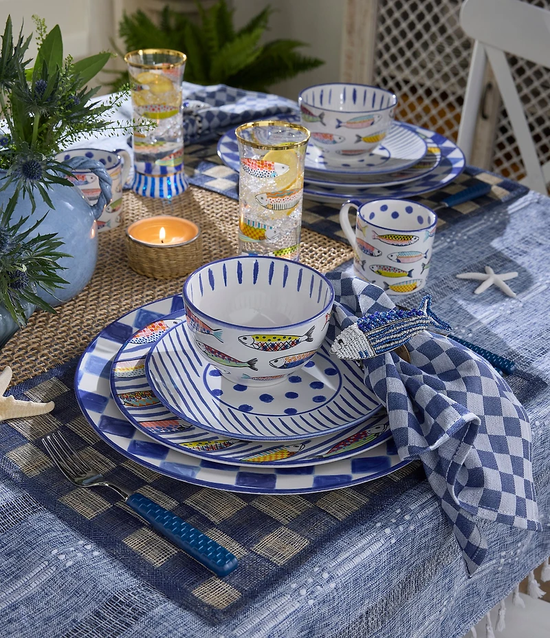 MacKenzie-Childs Check Round Platter, 13.25#double;