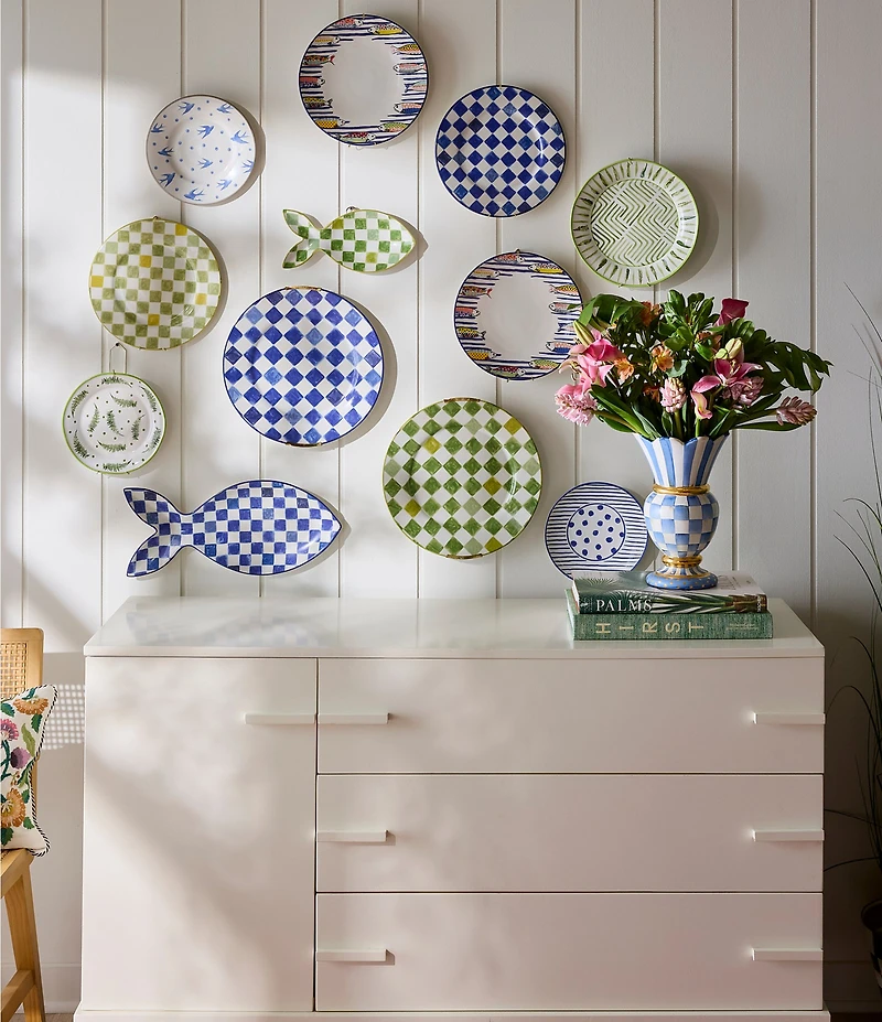 MacKenzie-Childs Check Round Platter, 13.25#double;
