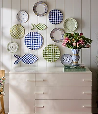 MacKenzie-Childs Check Round Platter, 13.25#double;