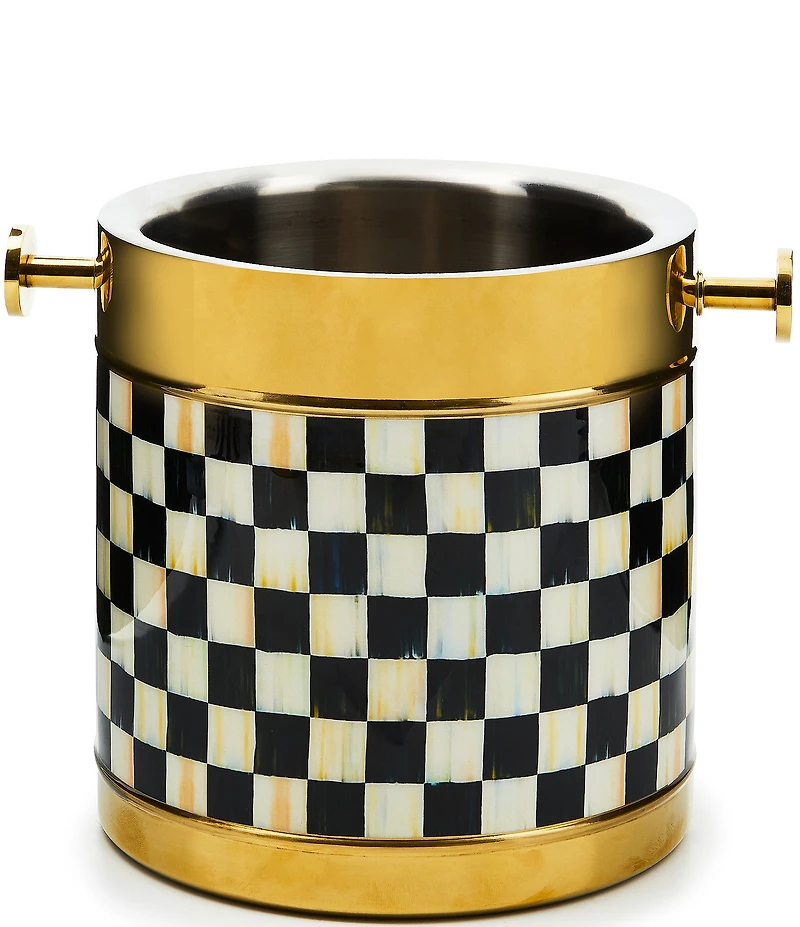 MacKenzie-Childs Check 3260 Gold Ice Bucket