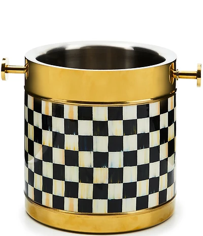 MacKenzie-Childs Check 3260 Gold Ice Bucket