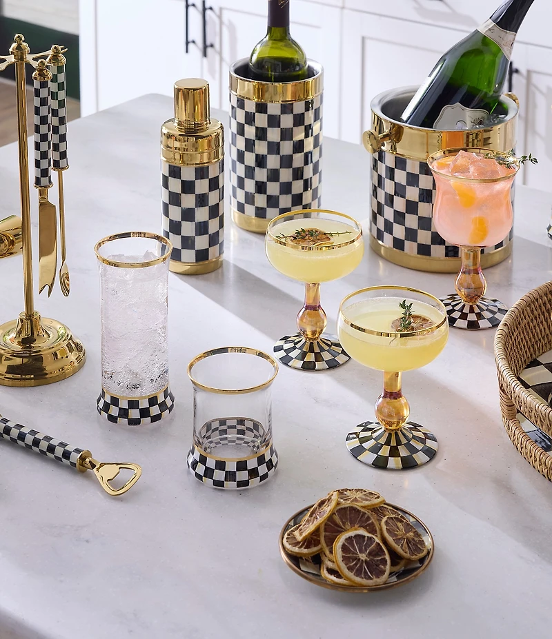 MacKenzie-Childs Check 3260 Gold Wine Cooler