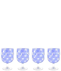MacKenzie-Childs Check Acrylic Water Goblets, Set of 4