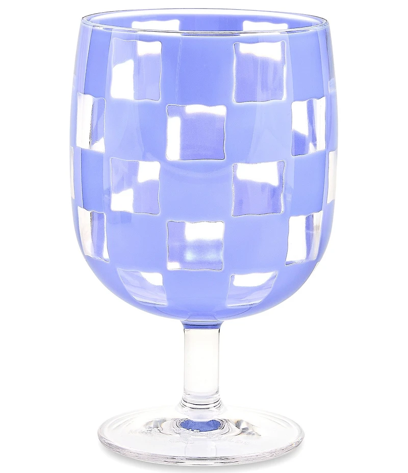 MacKenzie-Childs Check Acrylic Water Goblets, Set of 4