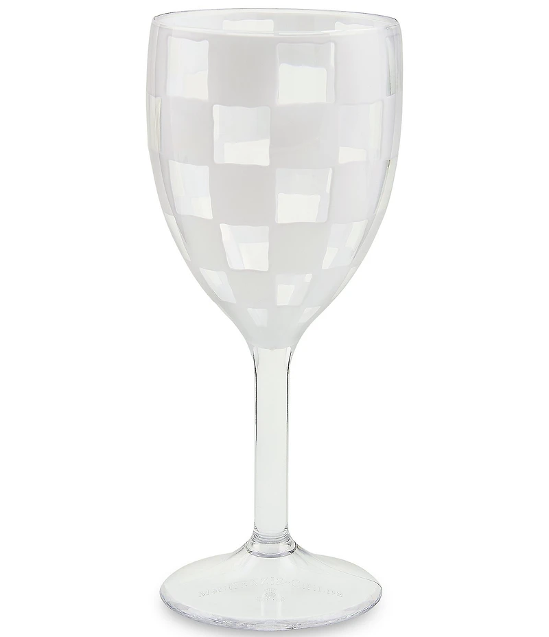MacKenzie-Childs Check Acrylic Wine Goblets, Set of 4