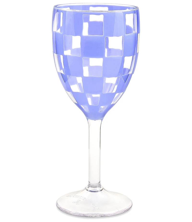 MacKenzie-Childs Check Acrylic Wine Goblets, Set of 4