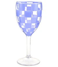 MacKenzie-Childs Check Acrylic Wine Goblets, Set of 4