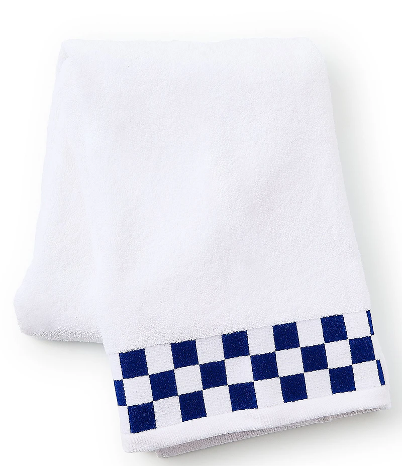 MacKenzie-Childs Check Border Open Stock Cotton Bath Towels