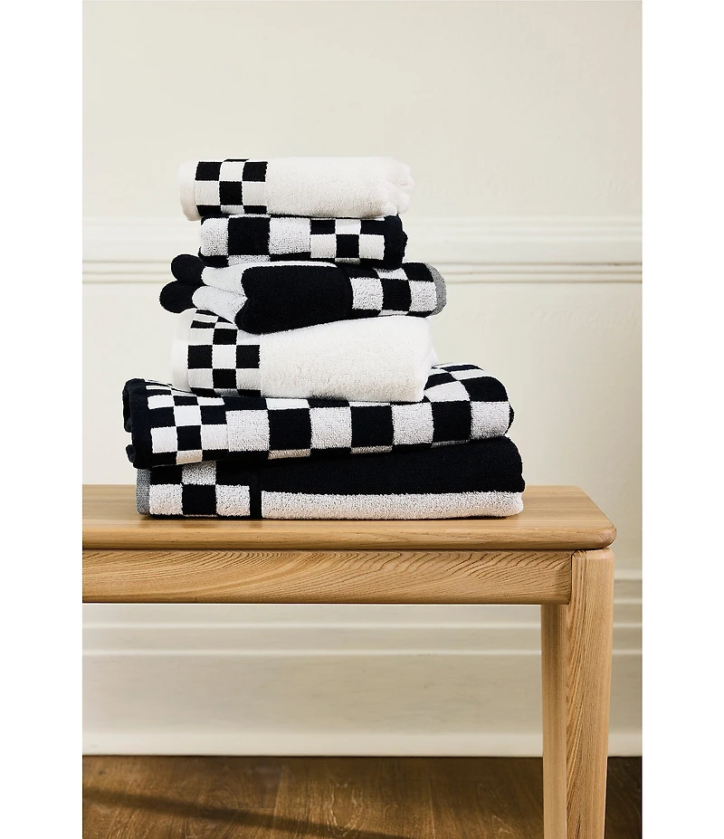 MacKenzie-Childs Check Border Open Stock Cotton Bath Towels