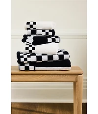 MacKenzie-Childs Check Border Open Stock Cotton Bath Towels