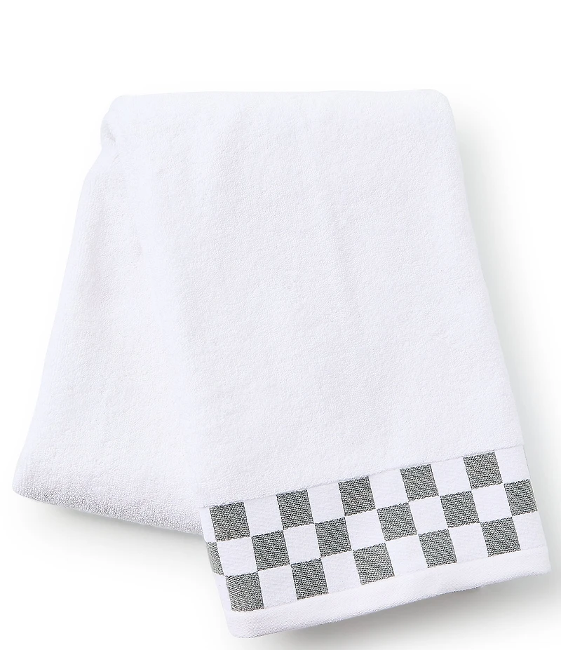 MacKenzie-Childs Check Border Open Stock Cotton Bath Towels