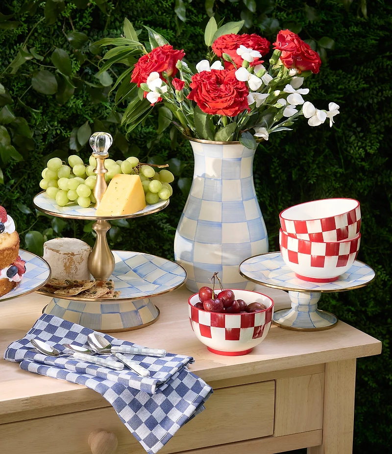 MacKenzie-Childs Check Breakfast Bowls, Set of 4