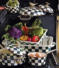 MacKenzie-Childs Check Enamel Covered Saucepan, 1 Qt.