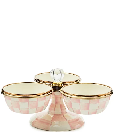 MacKenzie-Childs Check Enamel Triplicity Serving Bowl