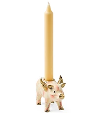 MacKenzie-Childs Check Flying Pig Candle Holder