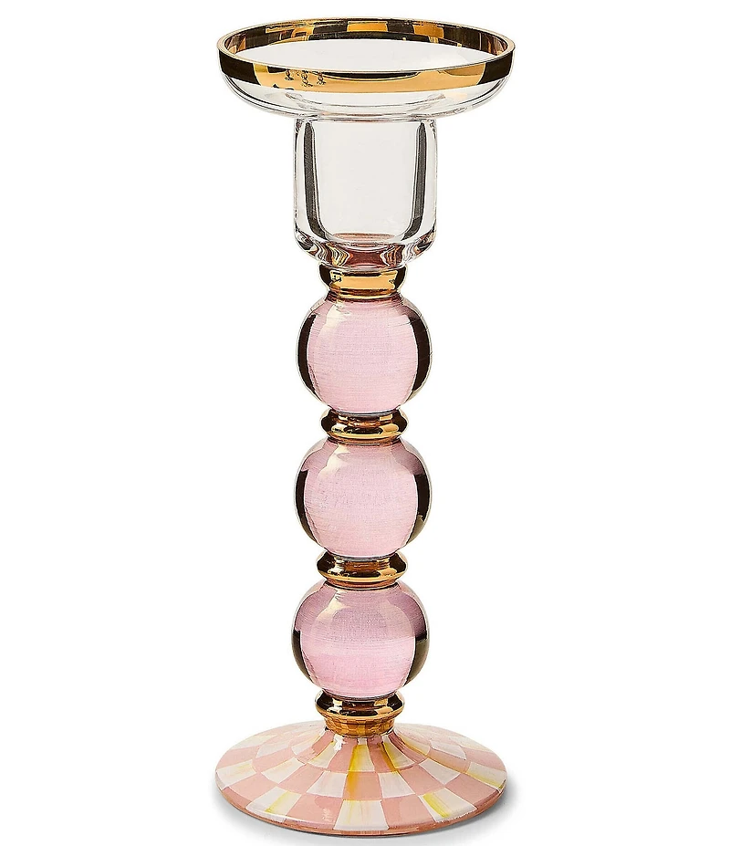 MacKenzie-Childs Check Glass Candlestick