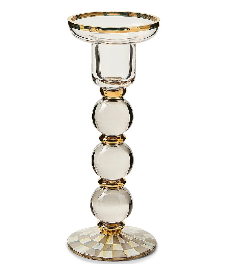 MacKenzie-Childs Check Glass Candlestick