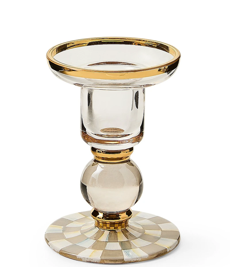 MacKenzie-Childs Check Glass Candlestick
