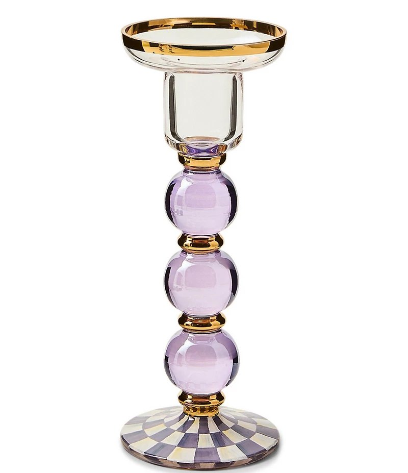 MacKenzie-Childs Check Glass Candlestick