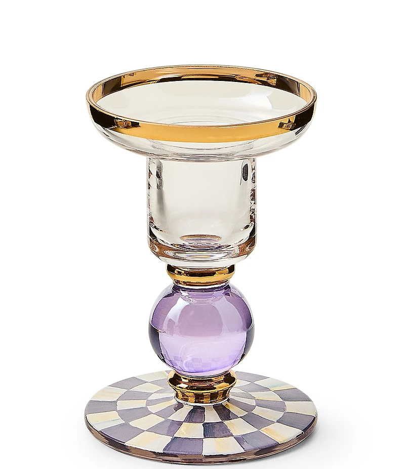 MacKenzie-Childs Check Glass Candlestick