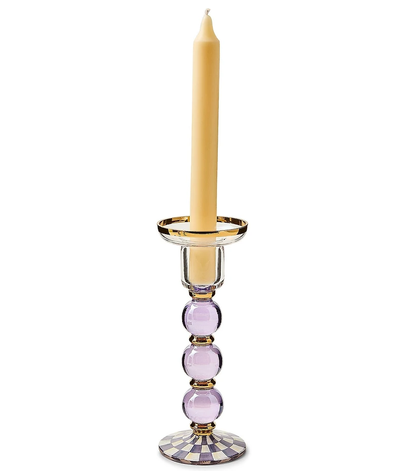 MacKenzie-Childs Check Glass Candlestick