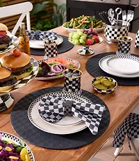 MacKenzie-Childs Check Glass Napkin Rings, Set of 4