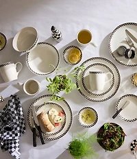 MacKenzie-Childs Check Glass Napkin Rings, Set of 4