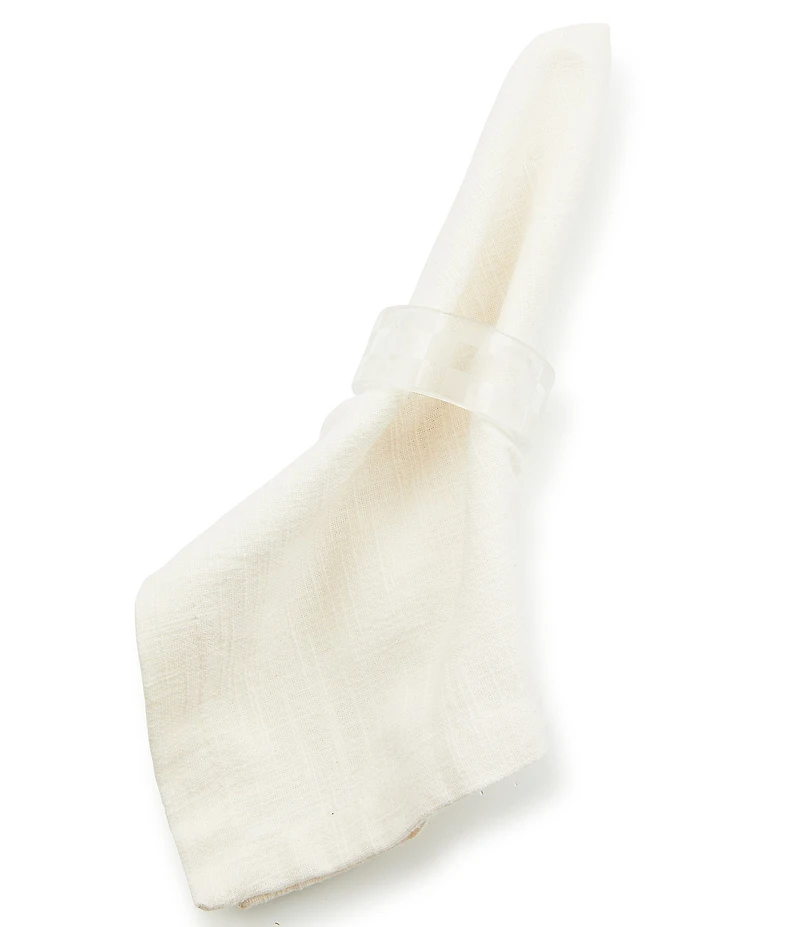 MacKenzie-Childs Check Glass Napkin Rings, Set of 4