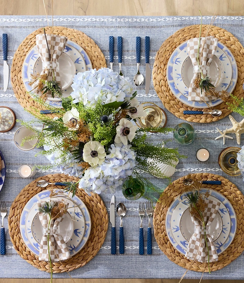 MacKenzie-Childs Check Glass Napkin Rings, Set of 4
