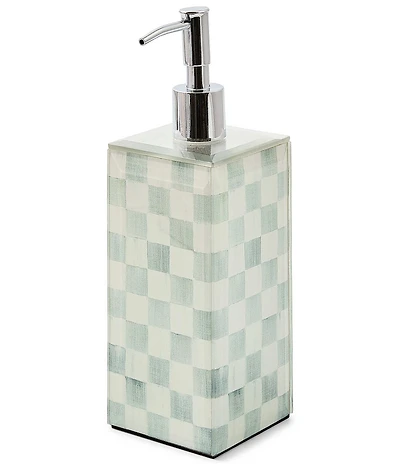 MacKenzie-Childs Check Glass Soap Pump