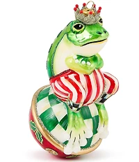 MacKenzie-Childs Check It Out Mr. Jingles Glass Ornament