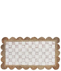 MacKenzie-Childs Check Jute Scallop Edge Kitchen Rug