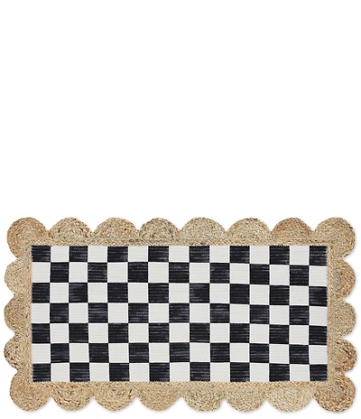 MacKenzie-Childs Check Jute Scallop Edge Kitchen Rug