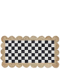 MacKenzie-Childs Check Jute Scallop Edge Kitchen Rug