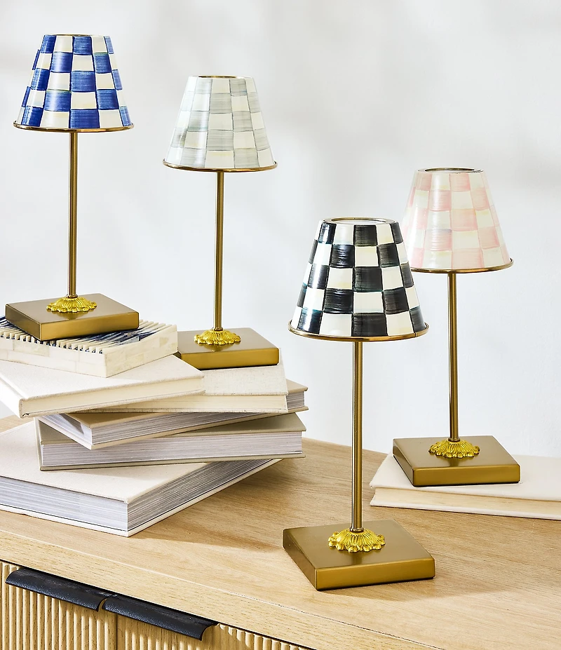 MacKenzie-Childs Check LED Rechargeable Cafe Table Lamp