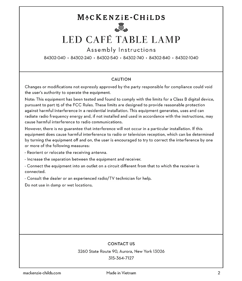 MacKenzie-Childs Check LED Rechargeable Cafe Table Lamp
