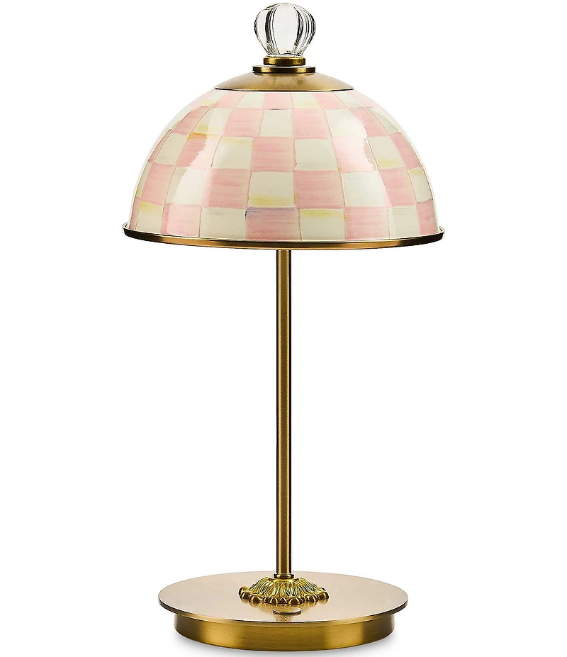 MacKenzie-Childs Check LED Rechargeable Dome Table Lamp