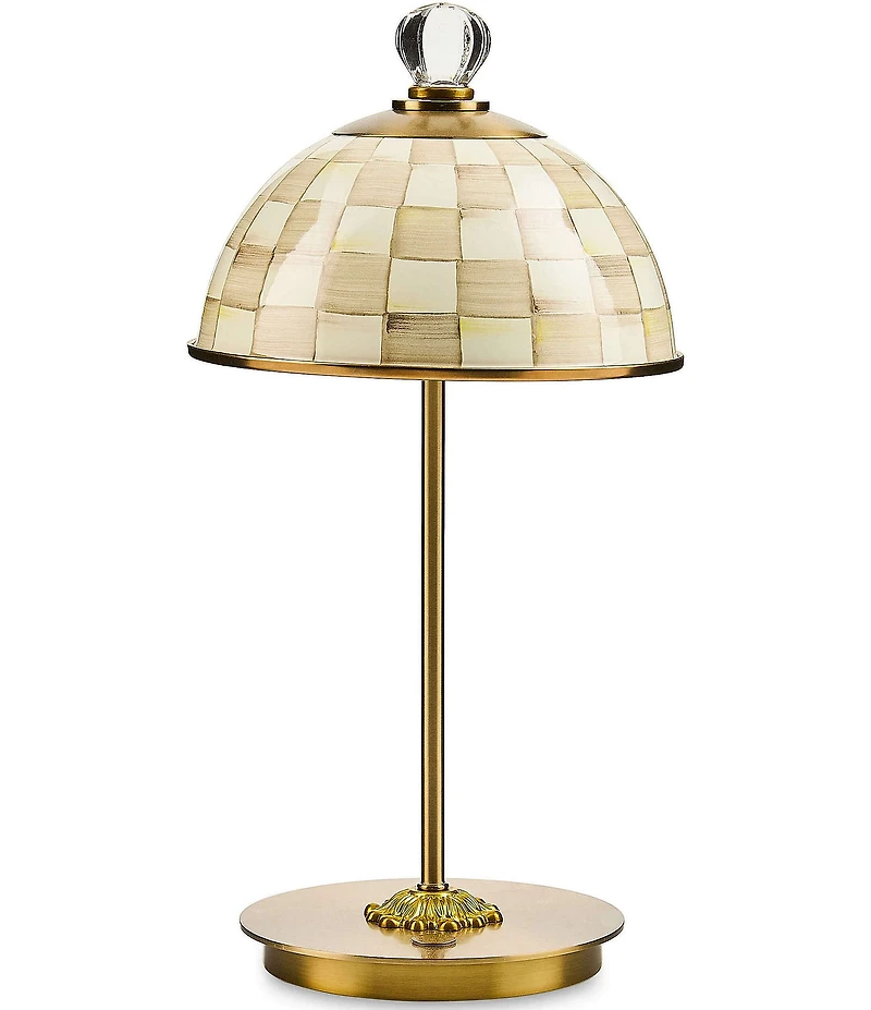MacKenzie-Childs Check LED Rechargeable Dome Table Lamp