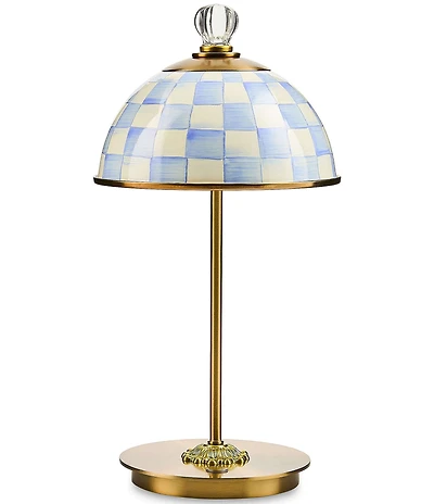 MacKenzie-Childs Check LED Rechargeable Dome Table Lamp