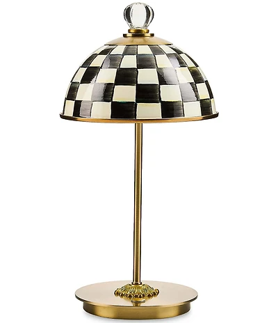 MacKenzie-Childs Check LED Rechargeable Dome Table Lamp