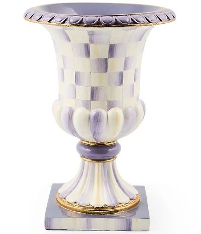 MacKenzie-Childs Check Pedestal Tabletop Urn Decor