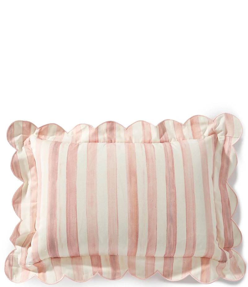 MacKenzie-Childs Check Reversible Scalloped Lumbar Throw Pillow