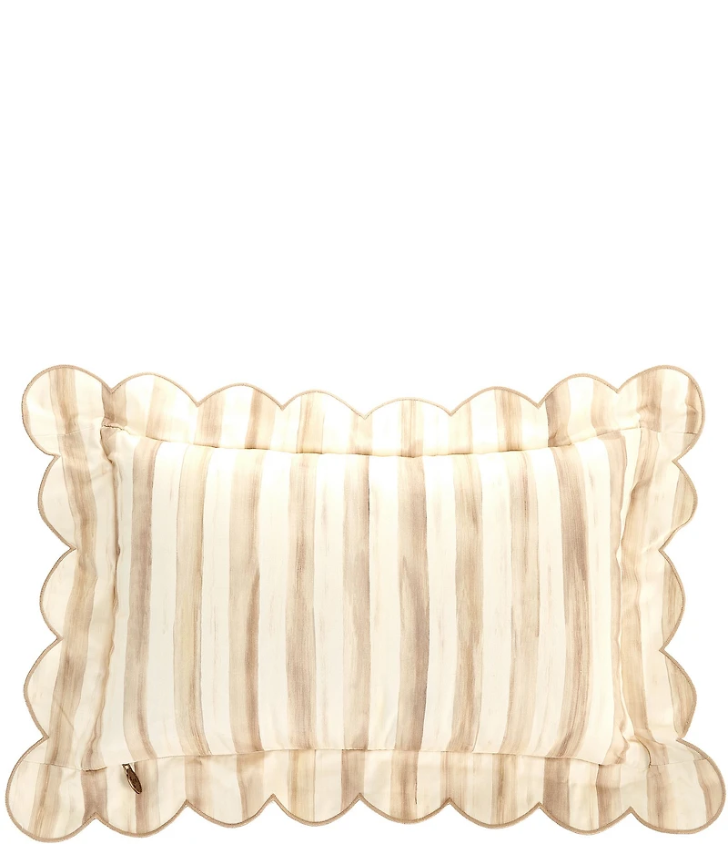 MacKenzie-Childs Check Reversible Scalloped Lumbar Throw Pillow