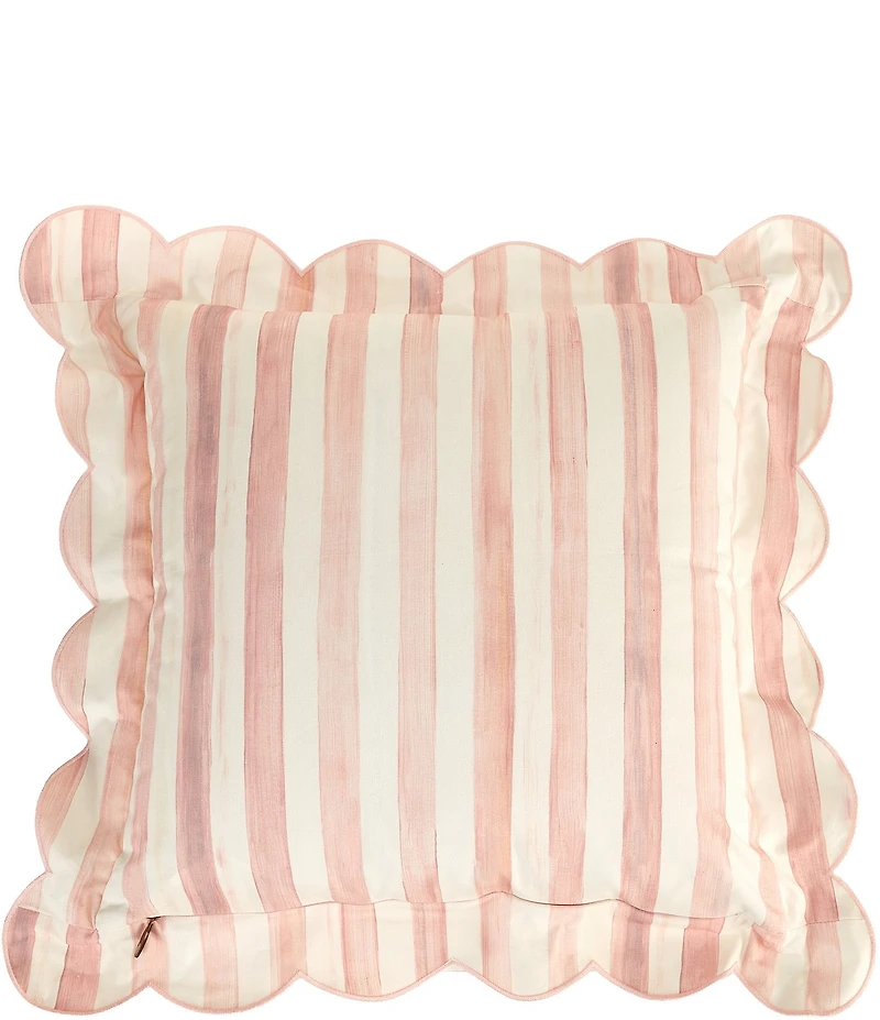 MacKenzie-Childs Check Reversible Scalloped Throw Pillow