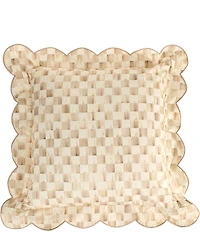 MacKenzie-Childs Check Reversible Scalloped Throw Pillow