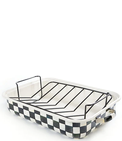 MacKenzie-Childs Check Roasting Pan With Rack