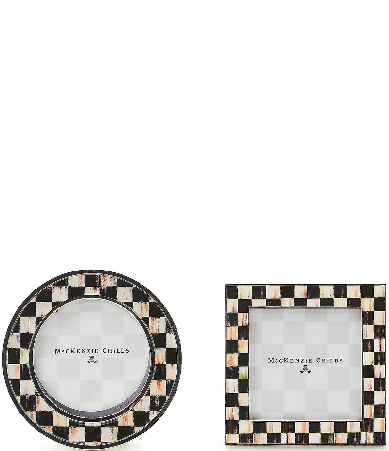 MacKenzie-Childs Check Silver Plated Frames, Set of 2